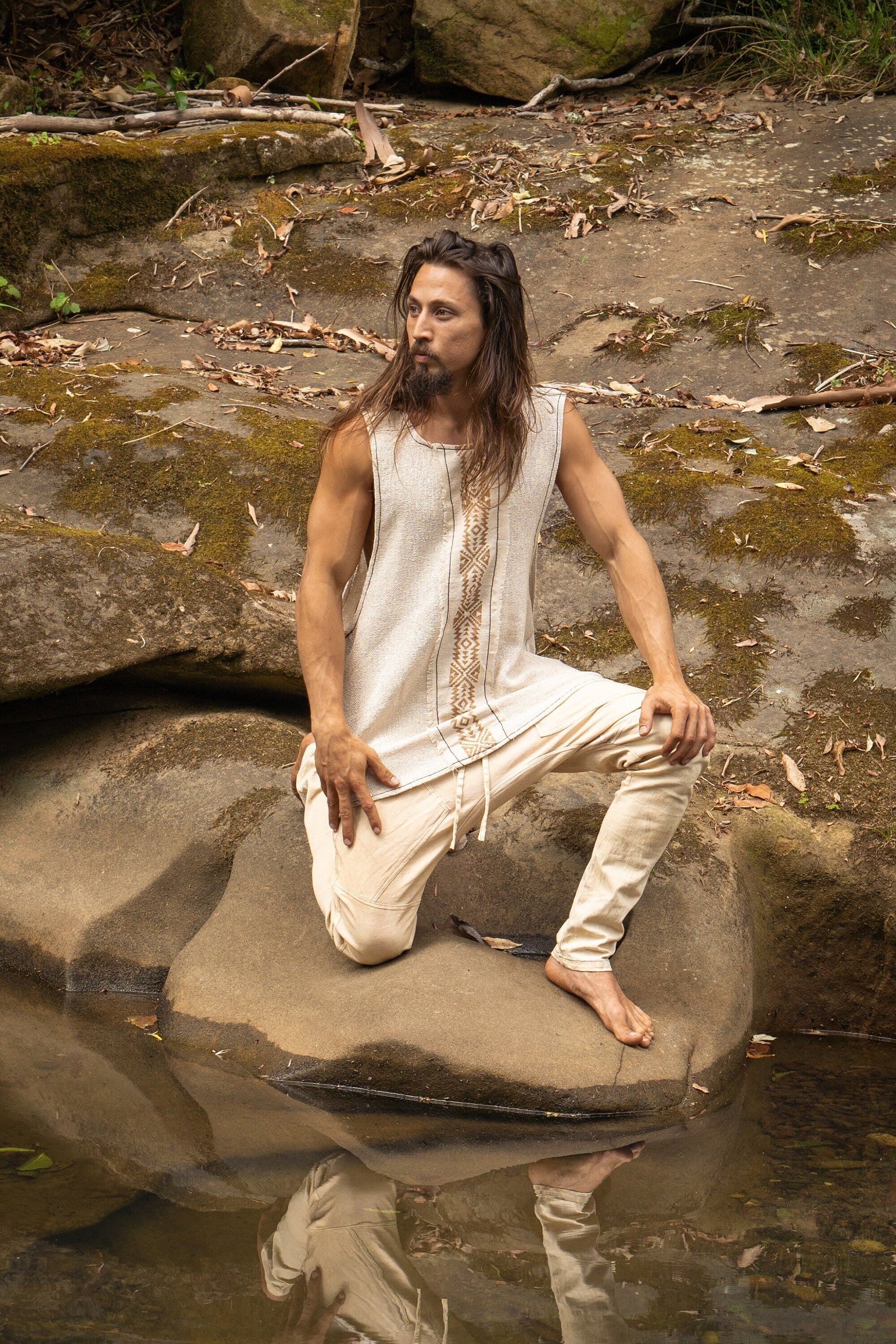 メンズ トライバル タンクトップ |男性用トライバル ノースリーブ