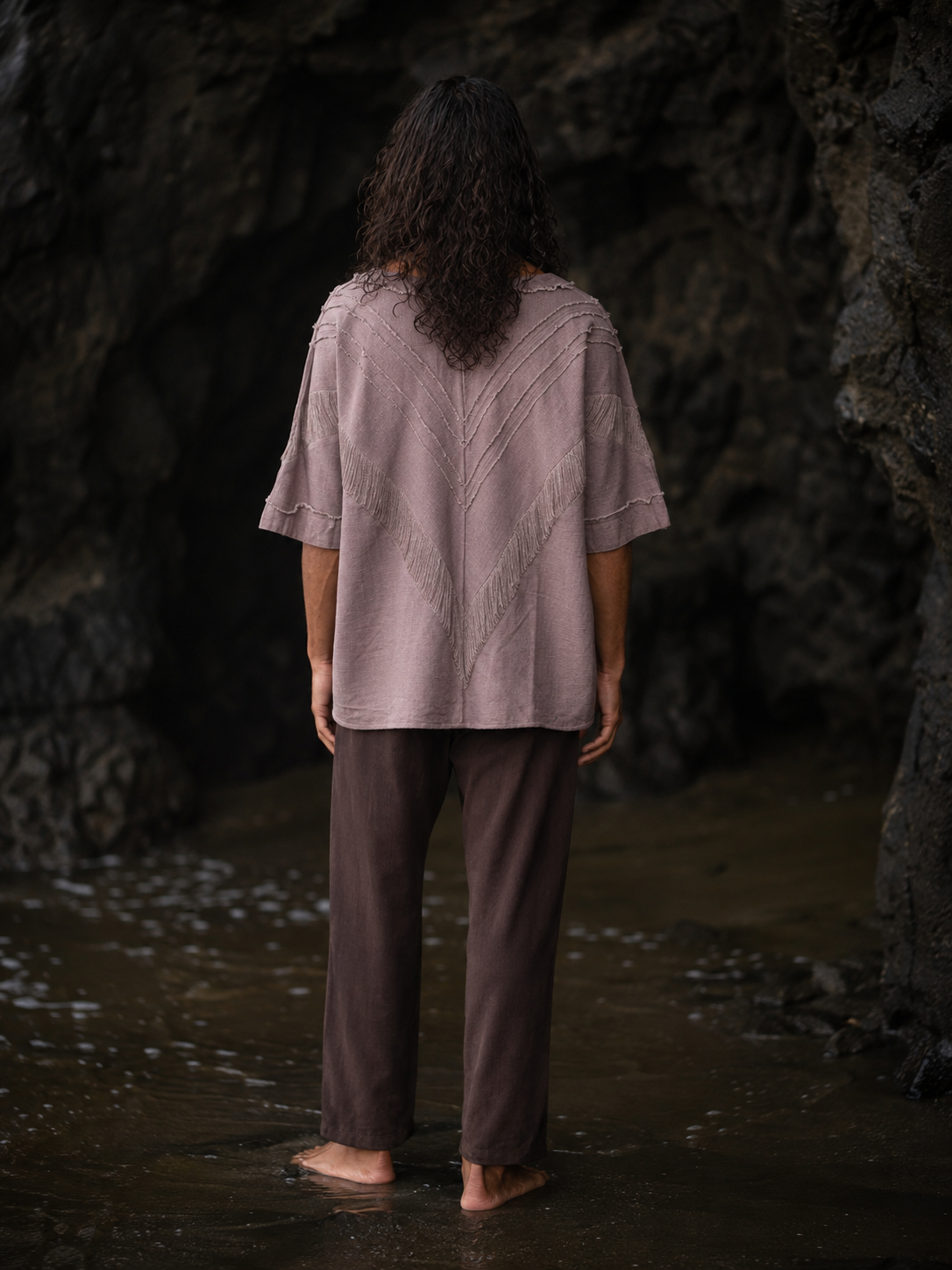 AMTAL Shirt Ceremonial Mens Festival Top Lavender Purple