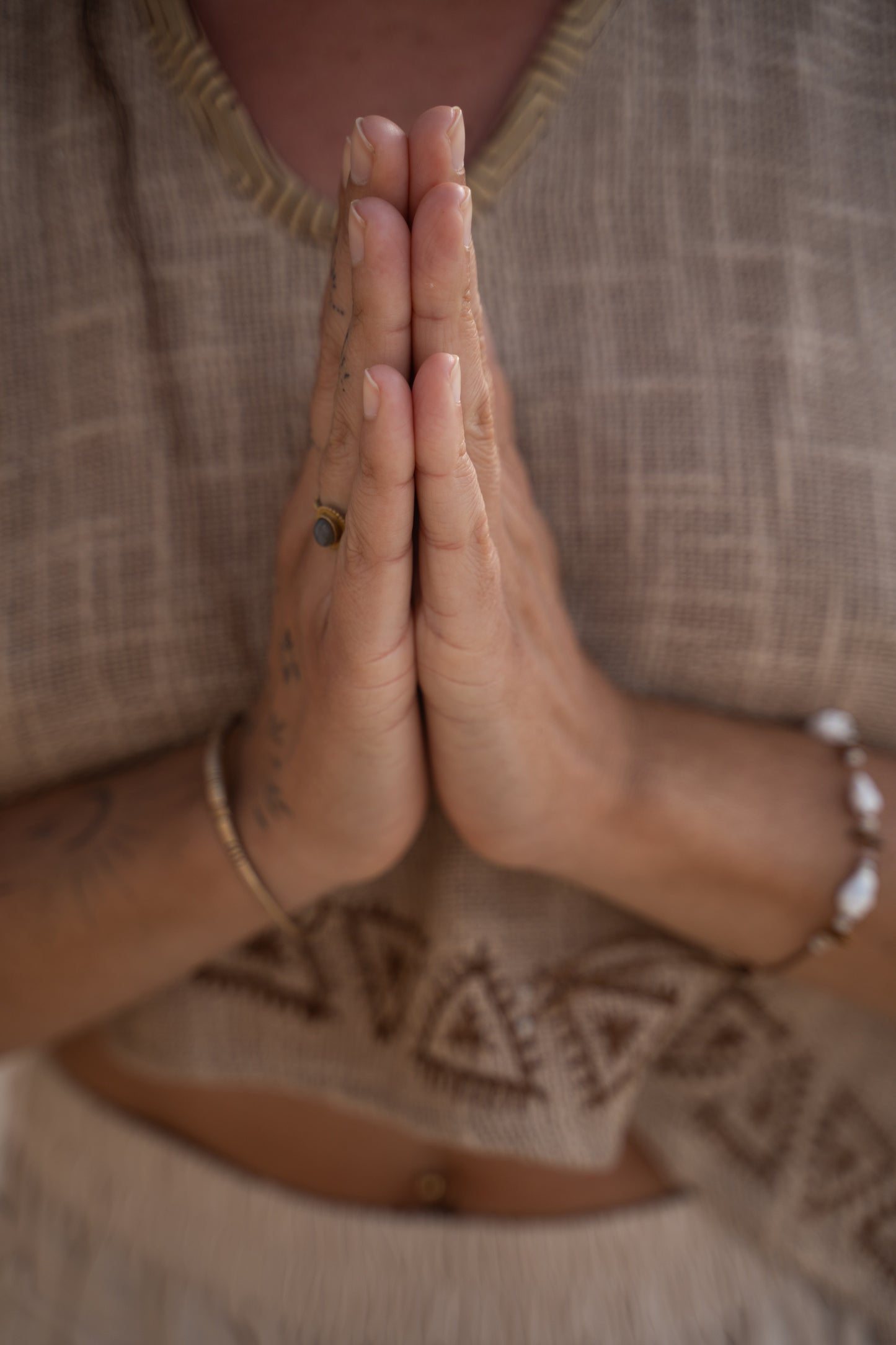 ELLA Crop Top Asymmetric Yoga Sleeveless Natural Cotton Block Printed Tribal Patterns V Neck Tank Shirt Festival Ceremony Pixie Boho AJJAYA