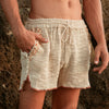 KALYAN Mens Short Yoga Pants Beige
