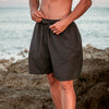 ASHTA Mens Short Yoga Pants Organic Hemp Cotton Black