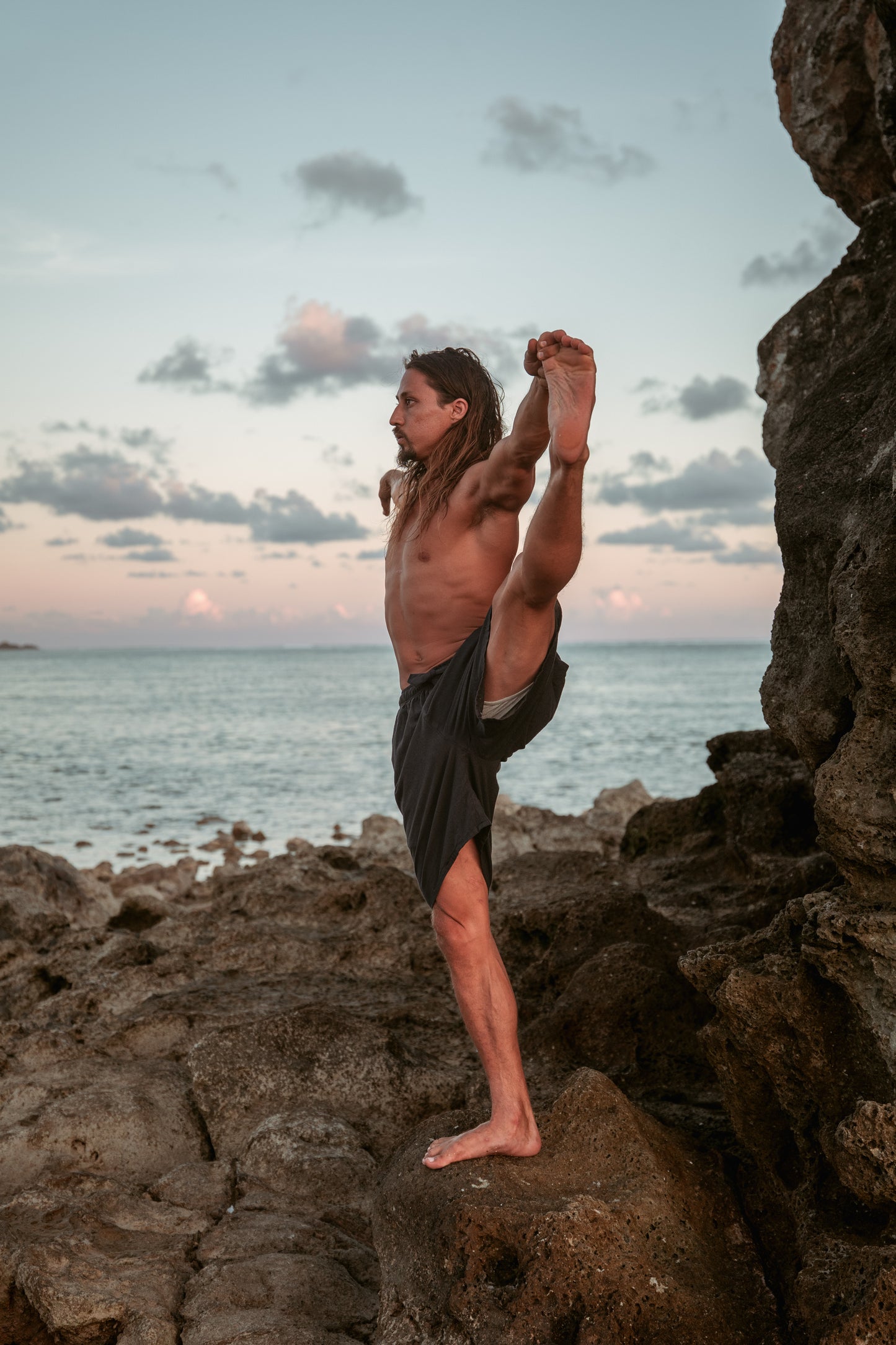 ASHTA Organic Hemp and Cotton Short Yoga Pants, Black, Comfortable Shorts Pockets Natural Workout Ninja Gypsy Festival Gym AJJAYA