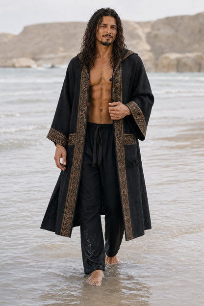 KAIROS Kimono Mens Ceremony Robe Black