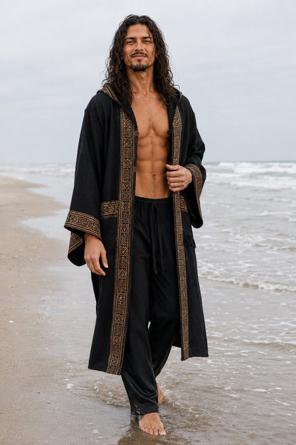 KAIROS Kimono Mens Ceremony Robe Black
