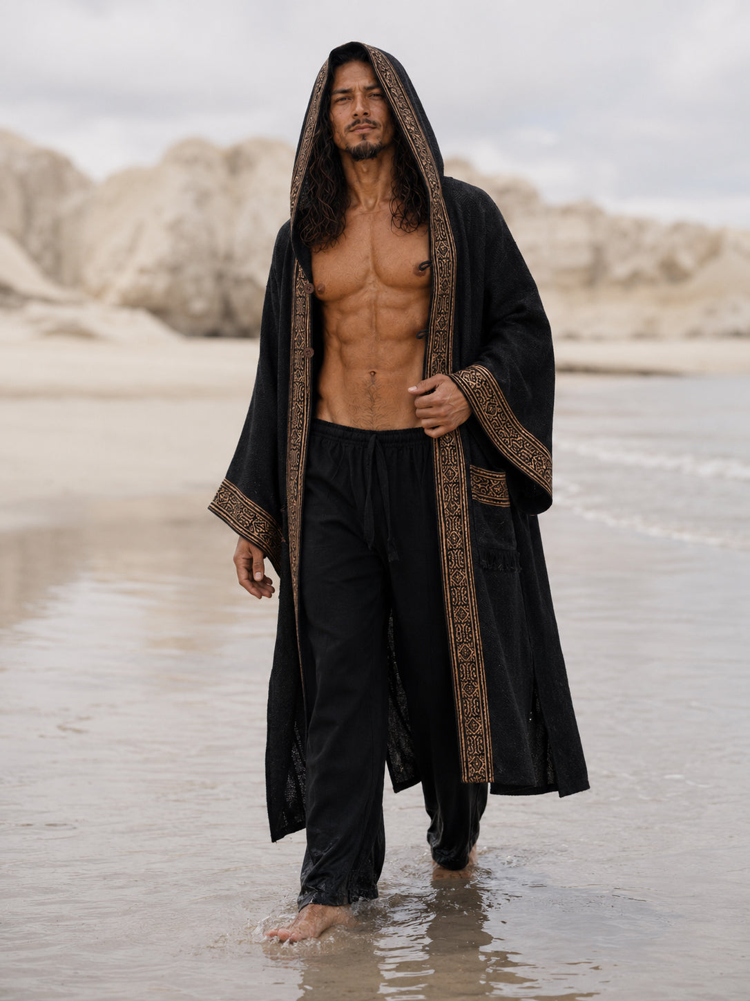 KAIROS Kimono Mens Ceremony Robe Black