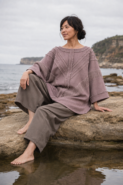 AMTAL Shirt Ceremonial Womens Festival Top Lavender Purple