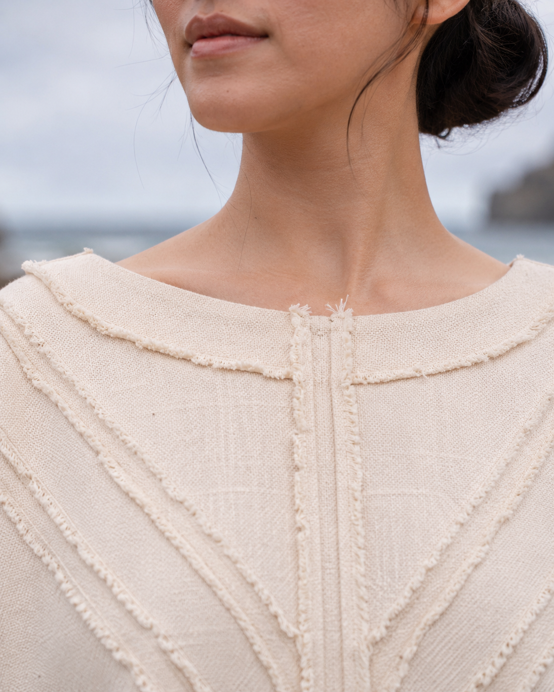 AMTAL Shirt Ceremonial Womens Festival Top Beige