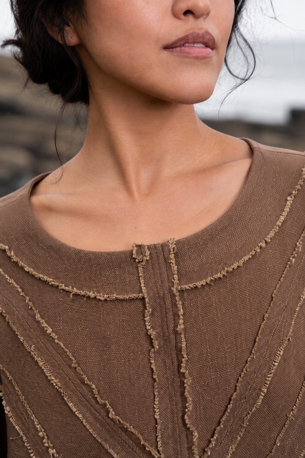 AMTAL Shirt Ceremonial Womens Festival Top Brown