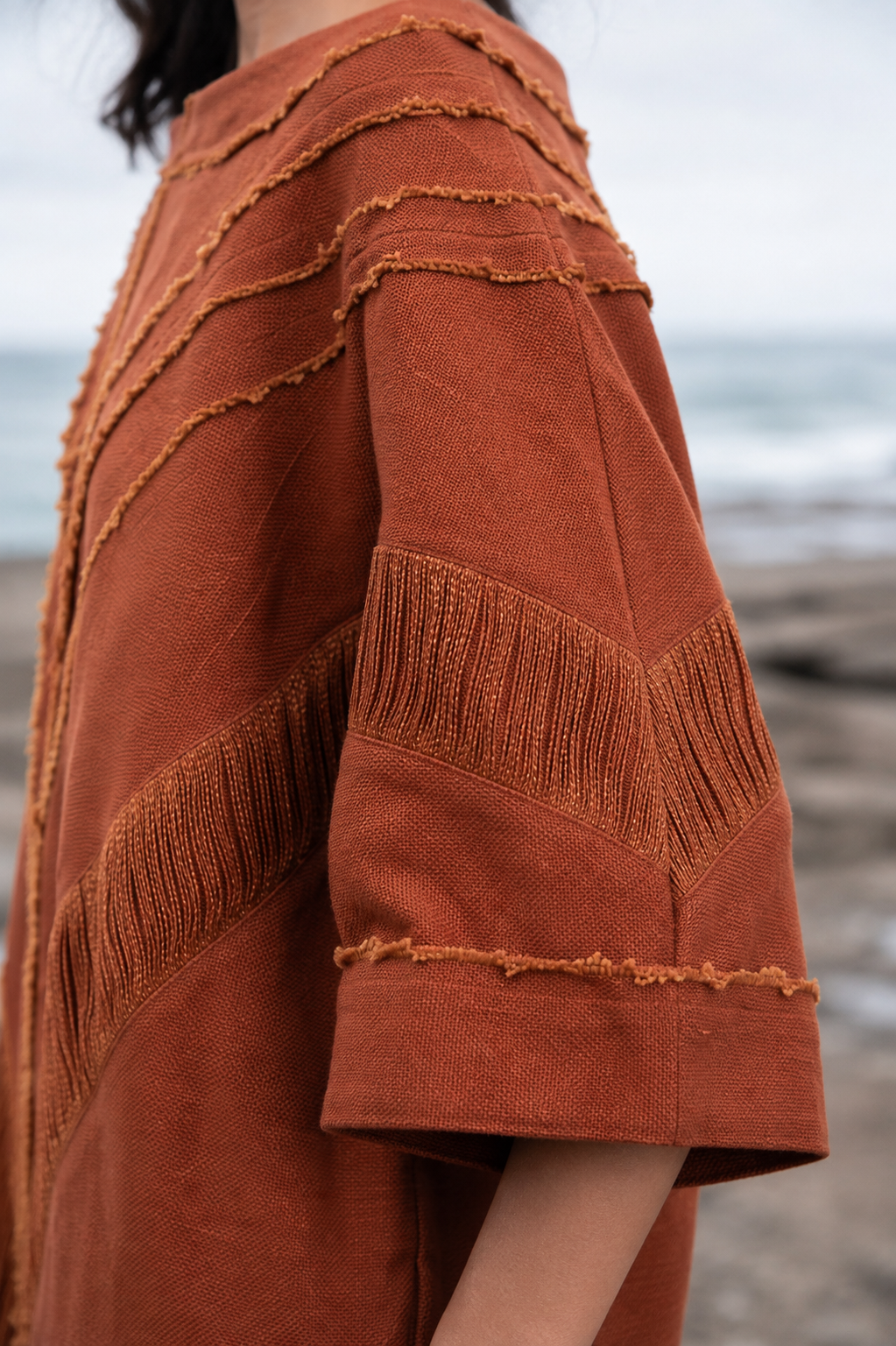 AMTAL Shirt Ceremonial Womens Festival Top Rust
