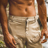 TAKTI Mens Beige Cargo Short Pants Stone Washed Zipped Pockets Cotton Shorts Festival Tactical Functional Above Knee AJJAYA