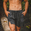 DABEST Mens Linen Yoga Short Pants Charcoal Black