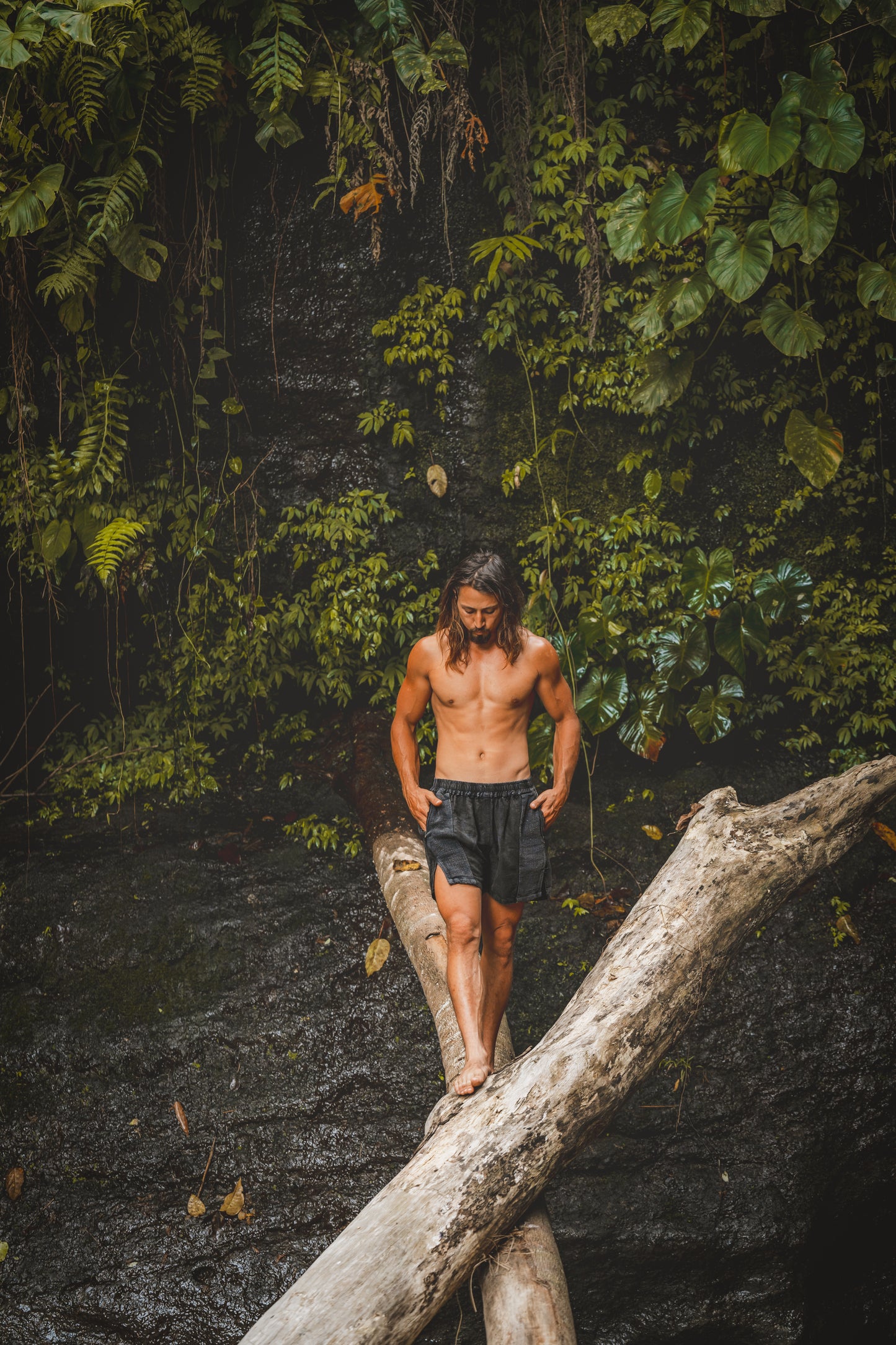 DABEST Short Pants Linen Charcoal Black Zipped Pockets Yoga Breathable Handmade Comfortable Mens Shorts Workout Ninja Festival Gym AJJAYA