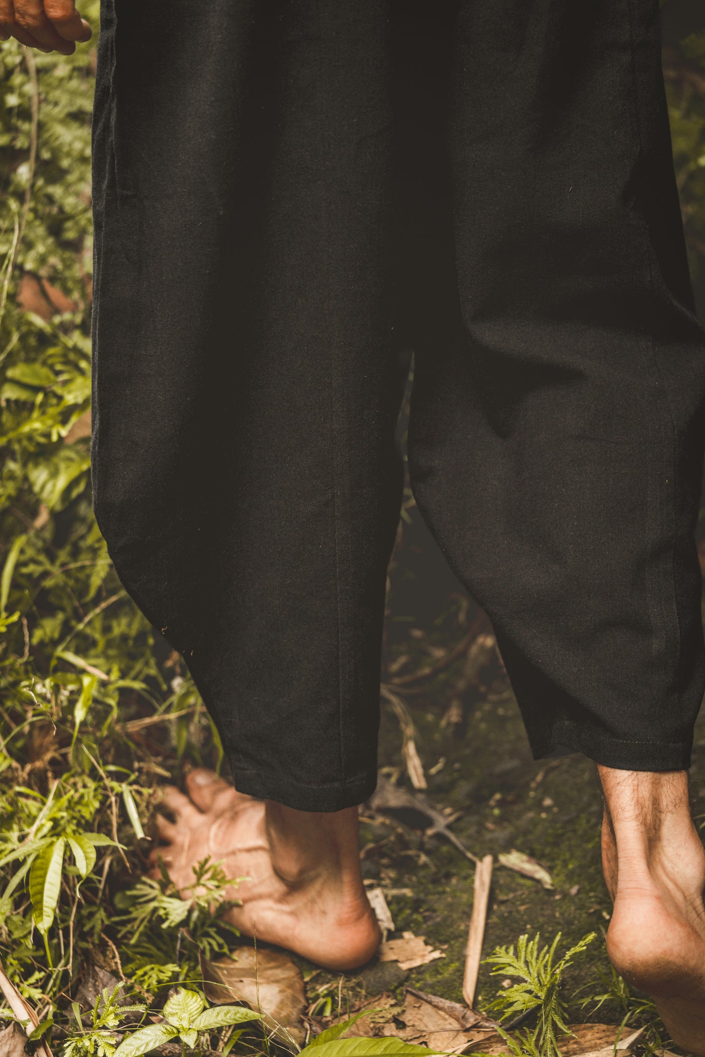 AYON Pantalon de Yoga en Coton pour Hommes Sauge Vert Plante Naturelle Teint Poches Yogi Respirant Gym Pantalon Droit Cordon Flexible Festival AJJAYA