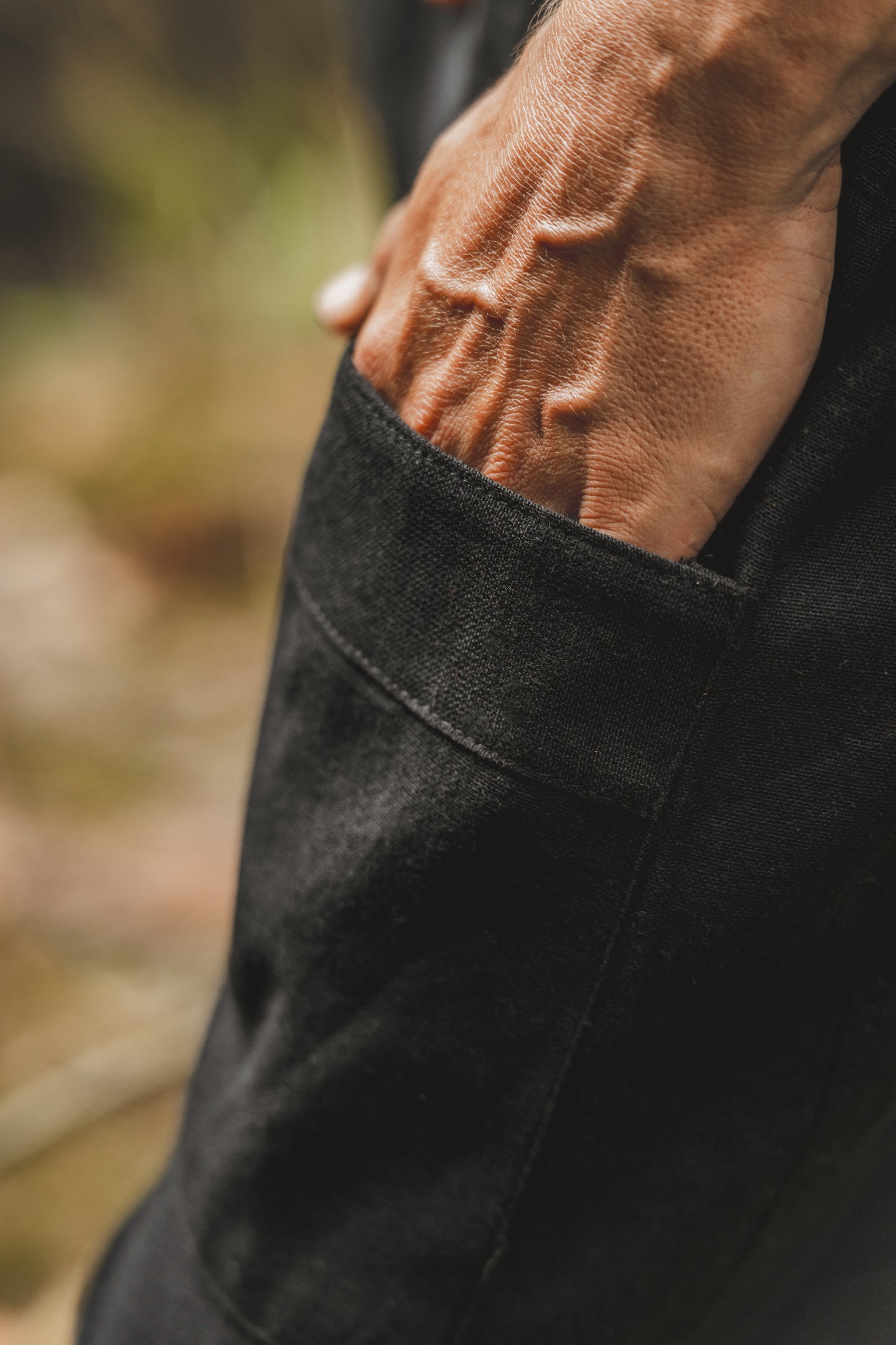 TADASANA Pantalon de yoga pour homme Beige Chanvre biologique et coton Poches de samouraï faites à la main Écologique Durable Confortable Terreux Gypsy AJJAYA