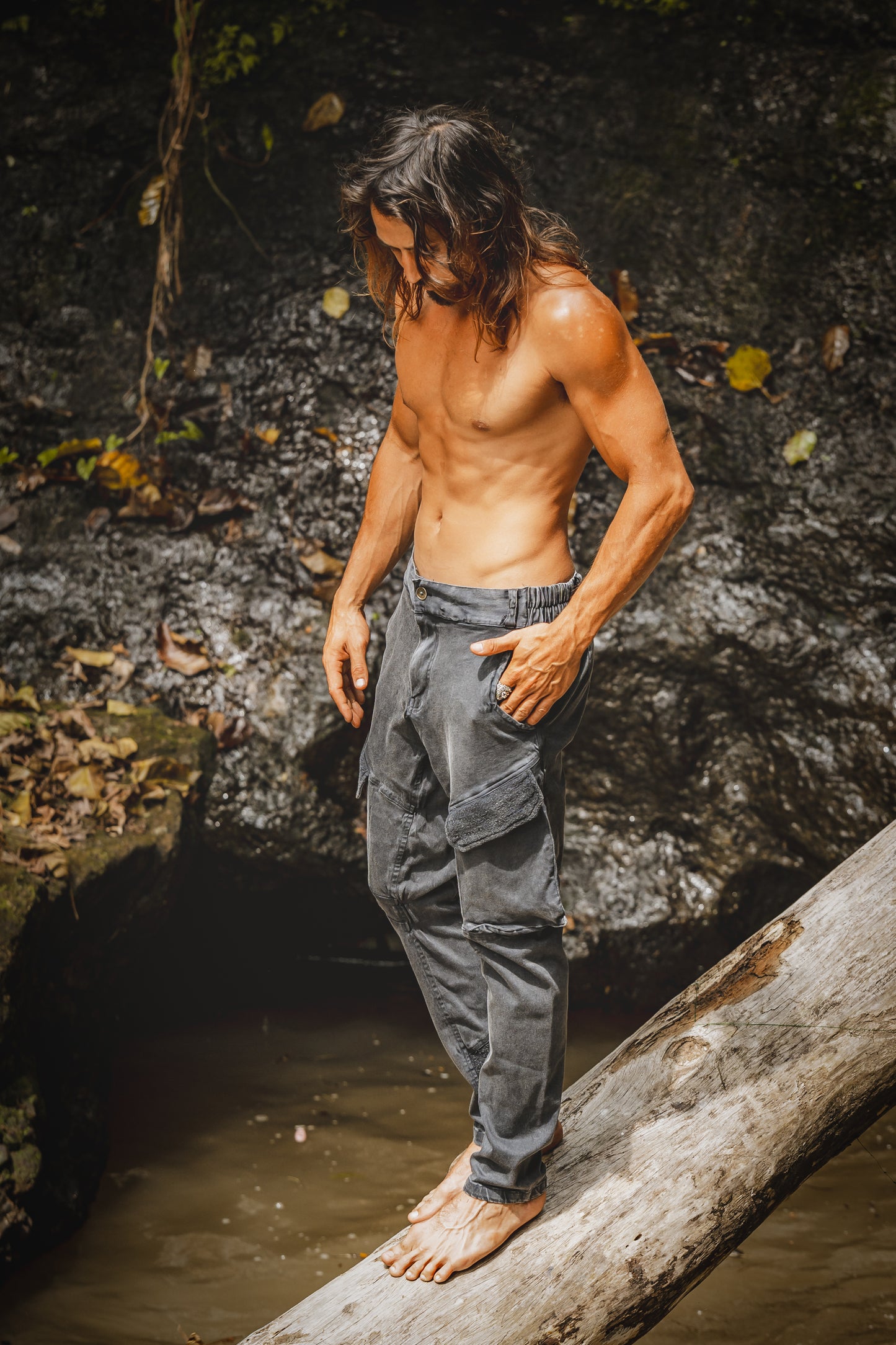 AGILO V2 Black Tactical Cargo Pants with Zipped Pockets Stretchy Cotton Rock Climbing Hiking Trekking Festival Stone Washed AJJAYA