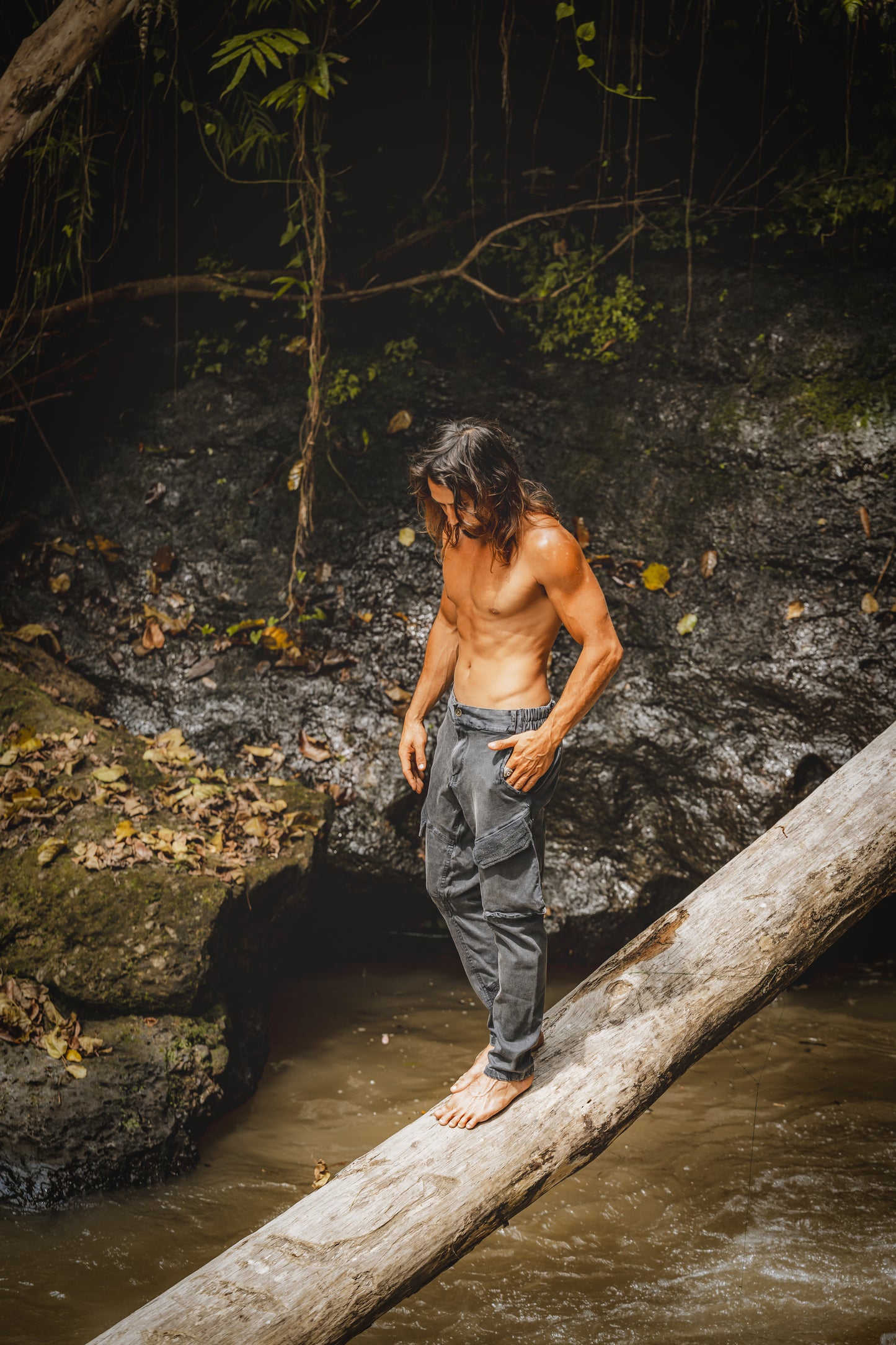 AGILO V2 Black Tactical Cargo Pants with Zipped Pockets Stretchy Cotton Rock Climbing Hiking Trekking Festival Stone Washed AJJAYA