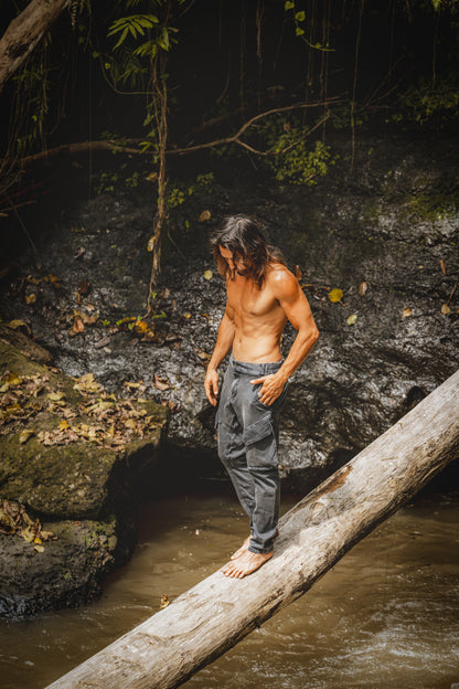 AGILO V2 Black Tactical Cargo Pants with Zipped Pockets Stretchy Cotton Rock Climbing Hiking Trekking Festival Stone Washed AJJAYA