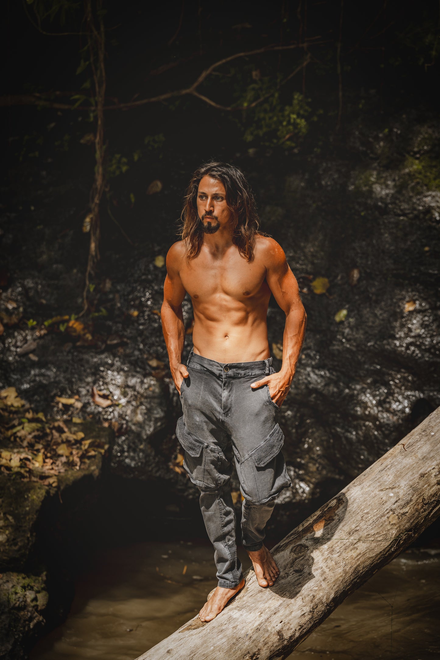 AGILO V2 Black Tactical Cargo Pants with Zipped Pockets Stretchy Cotton Rock Climbing Hiking Trekking Festival Stone Washed AJJAYA