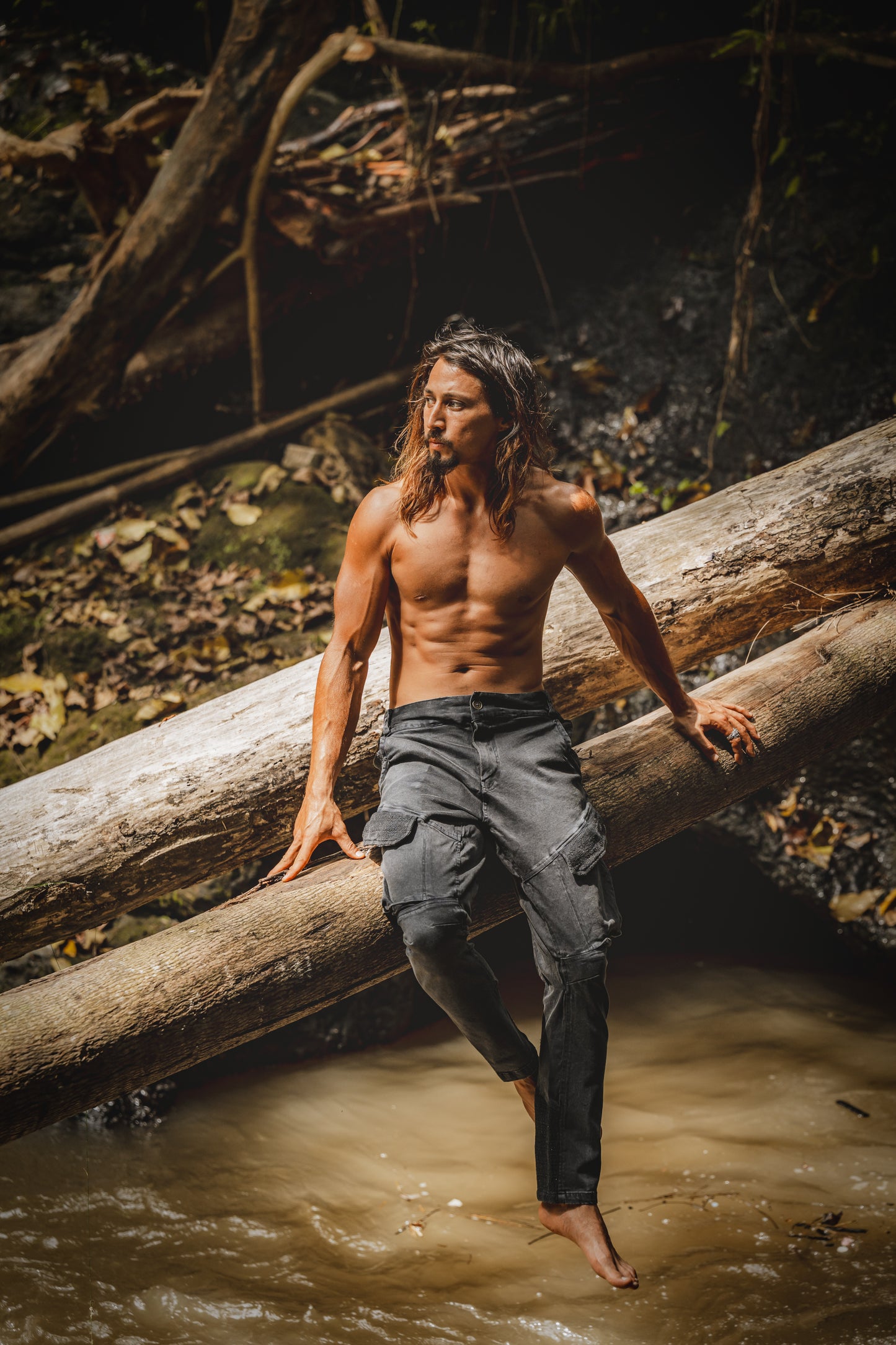 AGILO V2 Black Tactical Cargo Pants with Zipped Pockets Stretchy Cotton Rock Climbing Hiking Trekking Festival Stone Washed AJJAYA