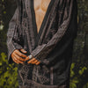 KHAL Hommes Noir Ouvert Coton Chemise Haut Tissé À La Main Naturel Eco Teint Bloc Imprimé Sans Boutons Gypsy Tribal Primitif Festival Muscle Gilet AJJAYA