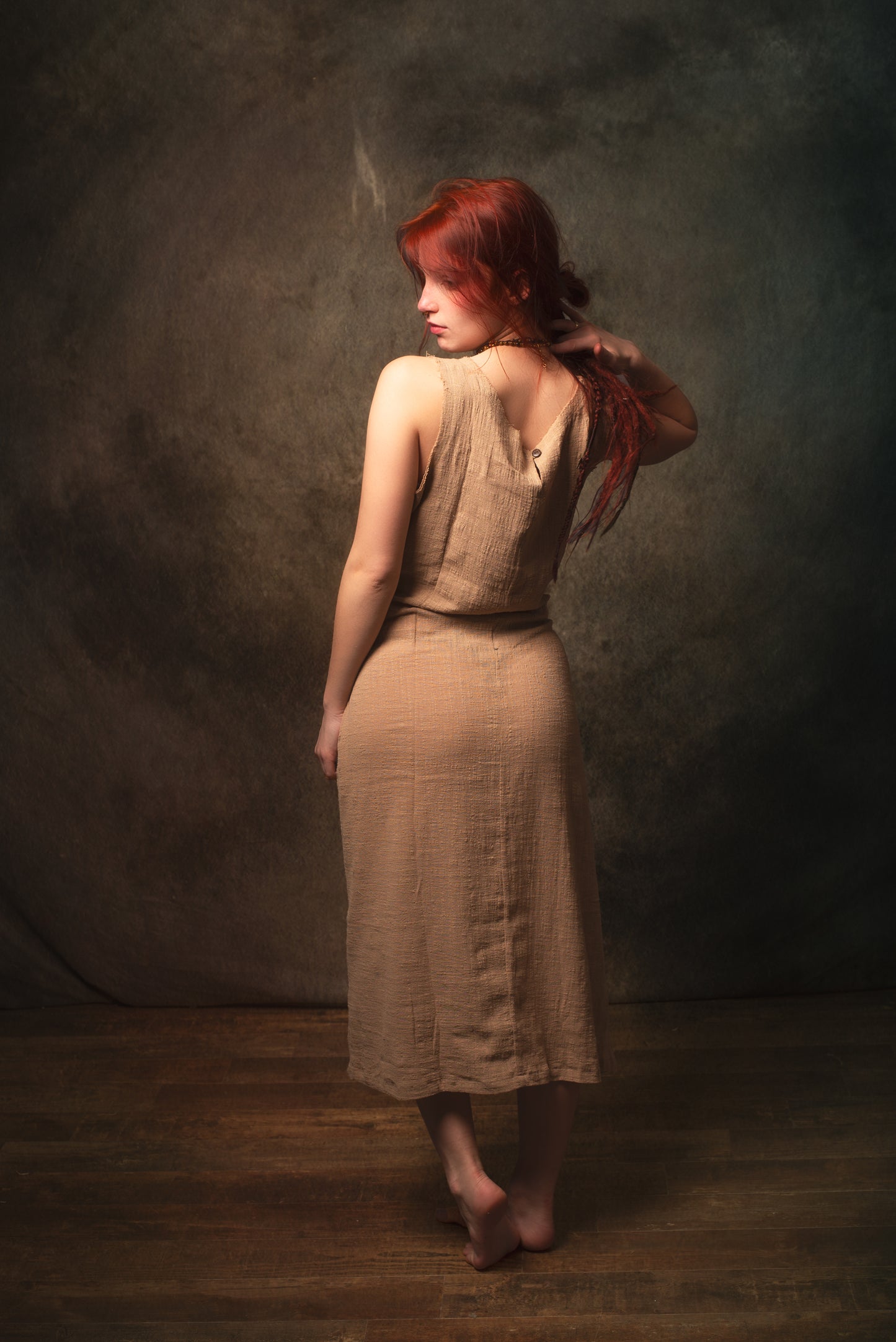 SOFI Wrap Dress Sandalwood Brown Soft Breathable Natural Cotton Festival Ritual Resort Womens Boho Wear AJJAYA