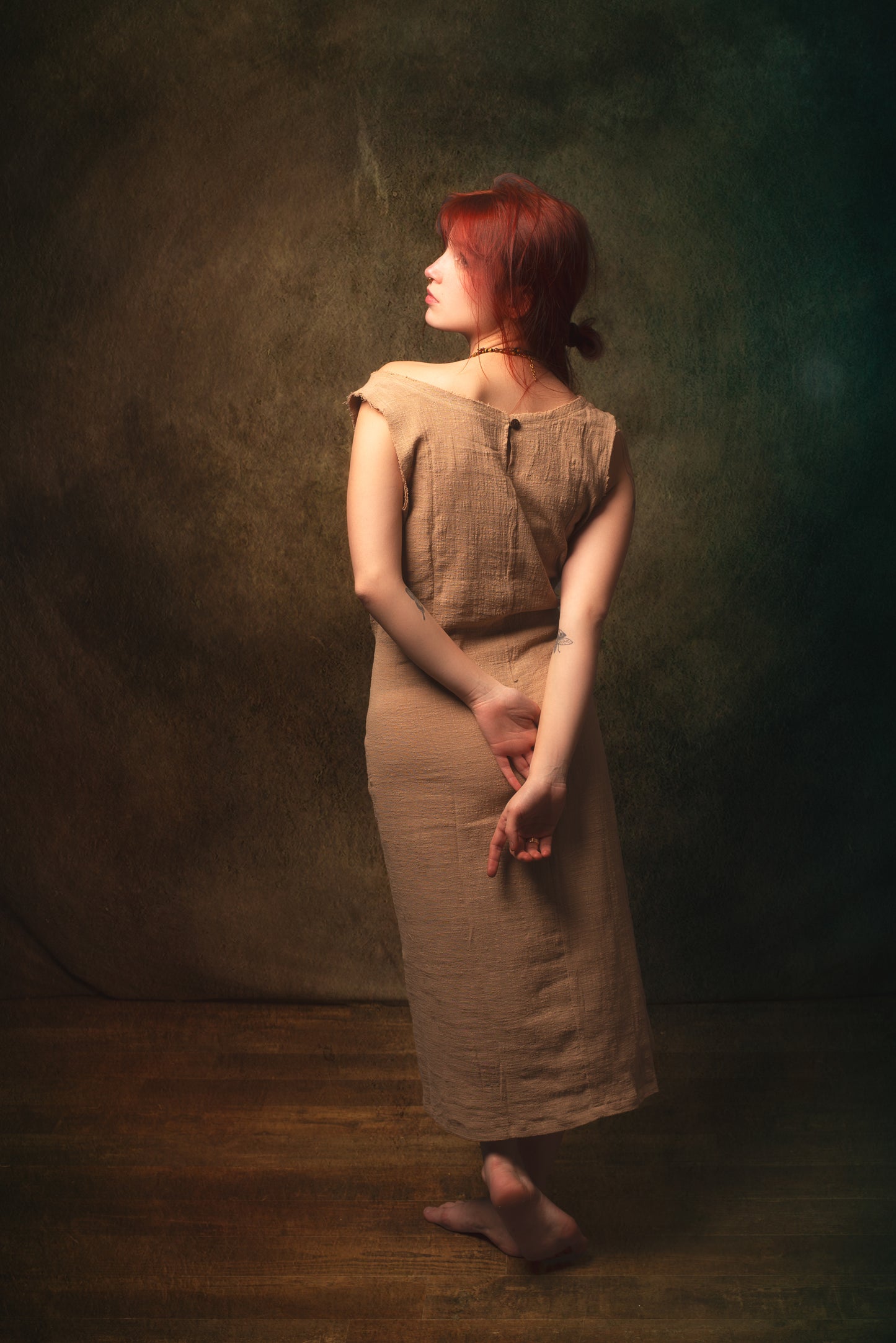 SOFI Wrap Dress Sandalwood Brown Soft Breathable Natural Cotton Festival Ritual Resort Womens Boho Wear AJJAYA