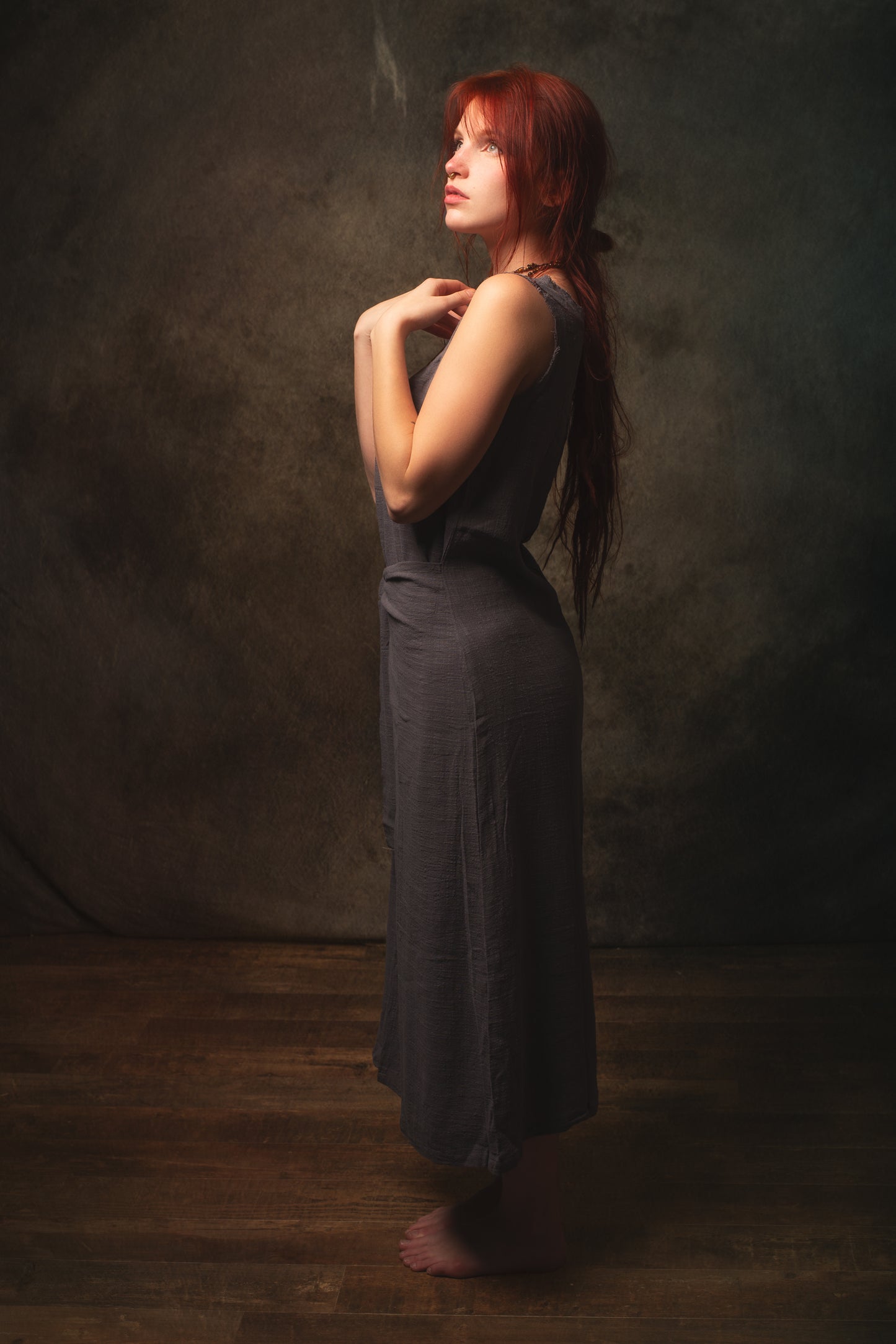 SOFI Wrap Dress Grey Soft Breathable Natural Cotton Festival Ritual Resort Womens Boho Wear AJJAYA