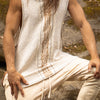 KAZA Mens Tank Top Sleeveless Yoga Beige