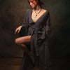 MIRA Womens Kimono Dress Grey Brown