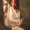 KURA Mini Poncho Top Beige Natural Cotton Block Printed Tribal Patterns Shirt Festival Ceremony Fairy Boho AJJAYA