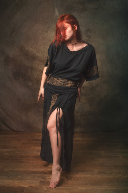 KURA Mini Poncho Top Natural Cotton Block Printed Tribal Patterns Shirt Festival Ceremony Fairy Boho AJJAYA