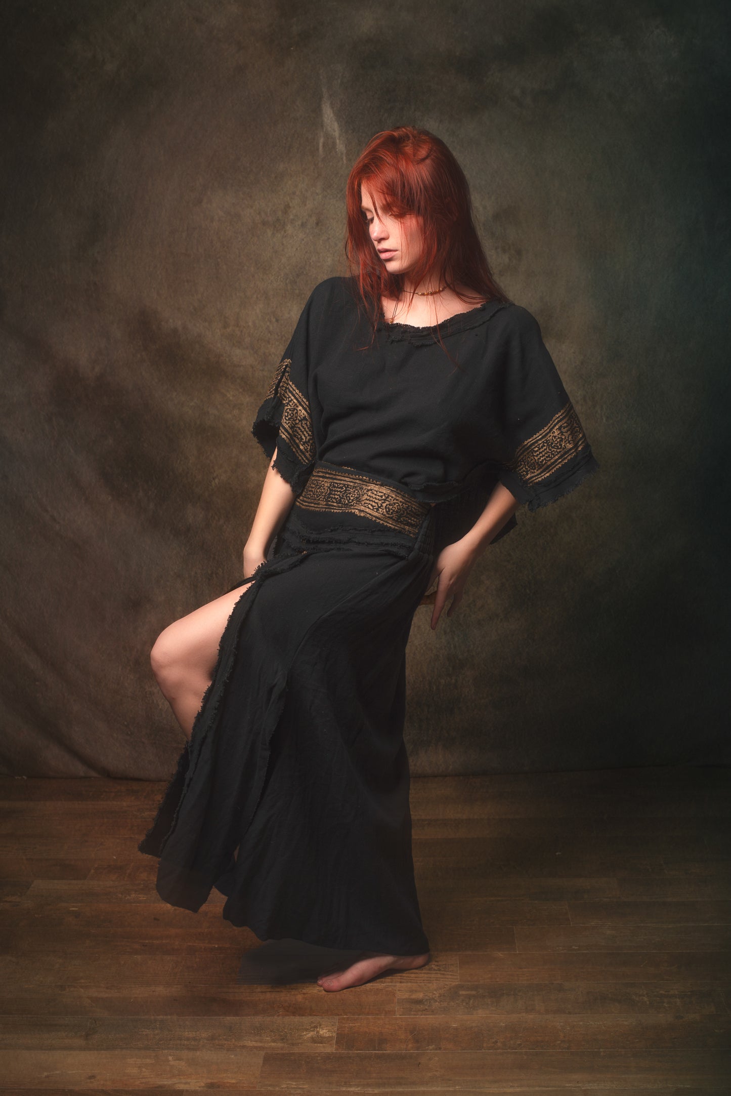 KURA Mini Poncho Top Natural Cotton Block Printed Tribal Patterns Shirt Festival Ceremony Fairy Boho AJJAYA