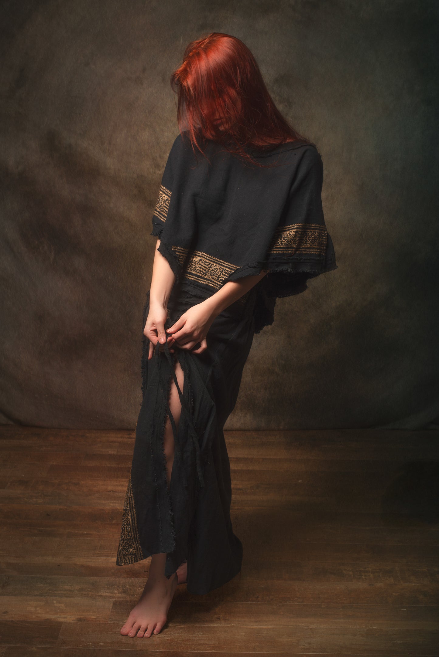 KURA Mini Poncho Top Natural Cotton Block Printed Tribal Patterns Shirt Festival Ceremony Fairy Boho AJJAYA