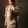 WIZARD Womens Hooded Vest Kimono Beige Tribal Ritual Ceremony Shamanic Gypsy Festival Magic Ritual Alchemy Primitive Rave Boho Earthy AJJAYA