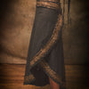 NYRA Wrap Skirt Black Handmade Natural Cotton Block Printed Tribal Patterns Natural Dyed Fairy Gypsy Boho Festival Ceremony Ritual AJJAYA