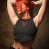 NADYA Womens Cotton Crop Top Black