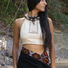 EIRINI Womens Yoga Cotton Crop Top Beige