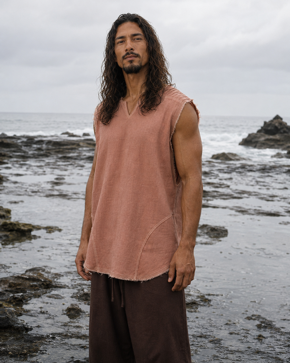 DESU Mens Festival Tank Top Desert Rose