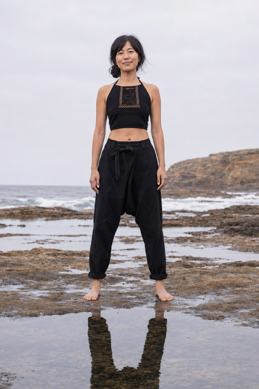 Womens Drop Crotch Afghani Harem Pants Black