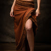 NYRA Womens Natural Cotton Wrap Skirt Rust