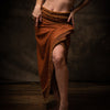 NYRA Wrap Skirt Rust Handmade Natural Cotton Block Printed Tribal Patterns Natural Dyed Fairy Gypsy Boho Festival Ceremony Ritual AJJAYA