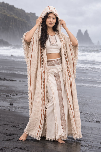 MAGOS Kimono Robe Womens Vest Ivory Beige