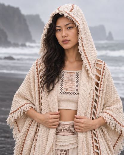 MAGOS Kimono Robe Womens Vest Ivory Beige