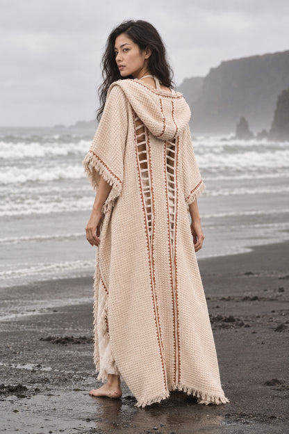MAGOS Kimono Robe Womens Vest Ivory Beige