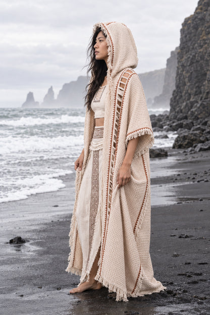 MAGOS Kimono Robe Womens Vest Ivory Beige