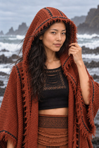 MAGOS Kimono Robe Womens Vest Rustic Orange