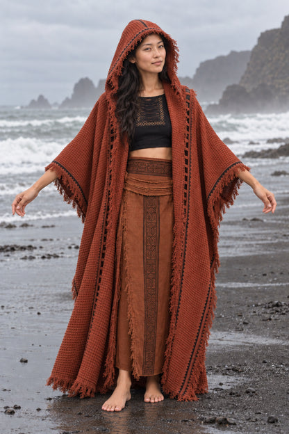MAGOS Kimono Robe Womens Vest Rustic Orange