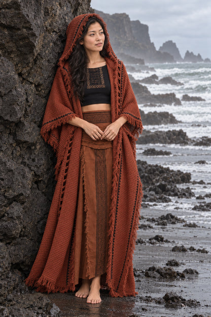 MAGOS Kimono Robe Womens Vest Rustic Orange