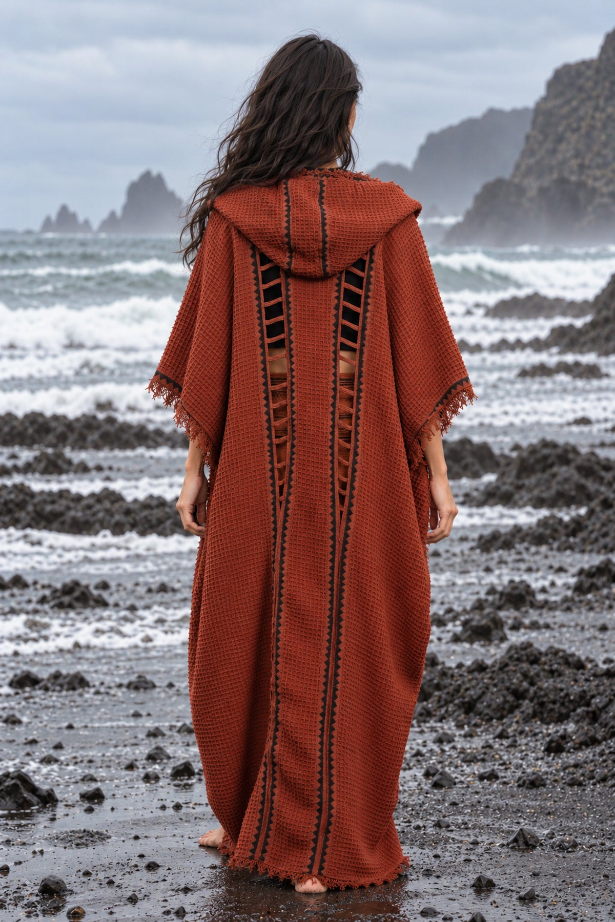 MAGOS Kimono Robe Womens Vest Rustic Orange