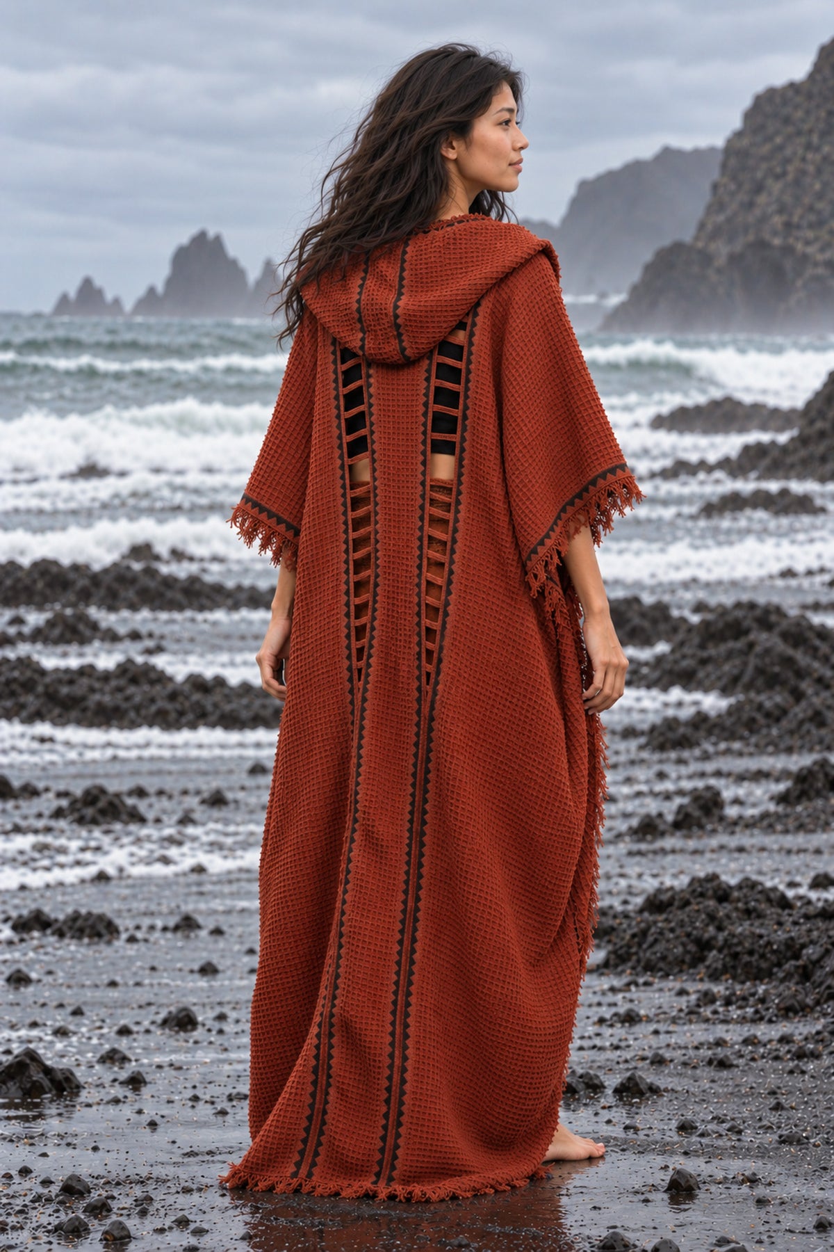 MAGOS Kimono Robe Womens Vest Rustic Orange